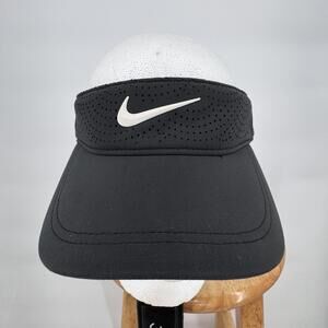 Nike Hat Visor One Size Black Dri-FIT Perforated Sports Running Mens